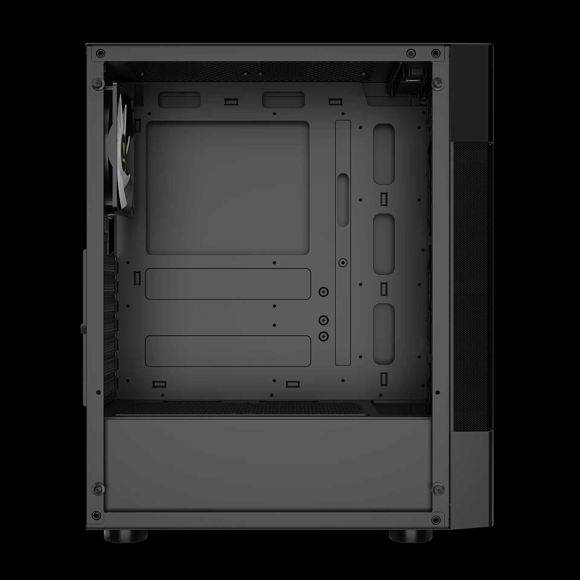 GAMDIAS AURA GC5 Black ARGB Mid Tower Cabinet with Digital Front Display - Image 7
