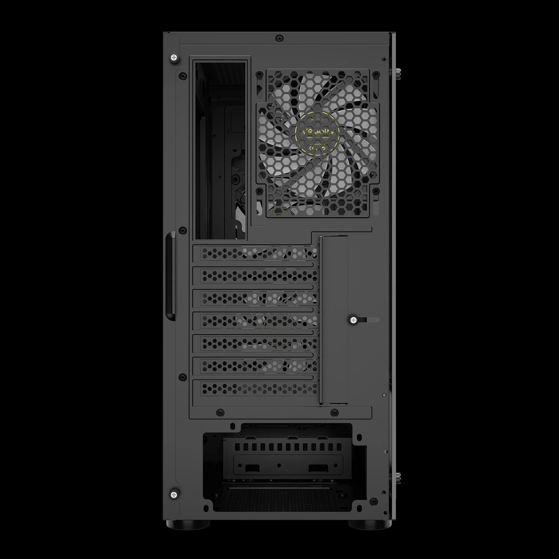 GAMDIAS AURA GC5 Black ARGB Mid Tower Cabinet with Digital Front Display - Image 9