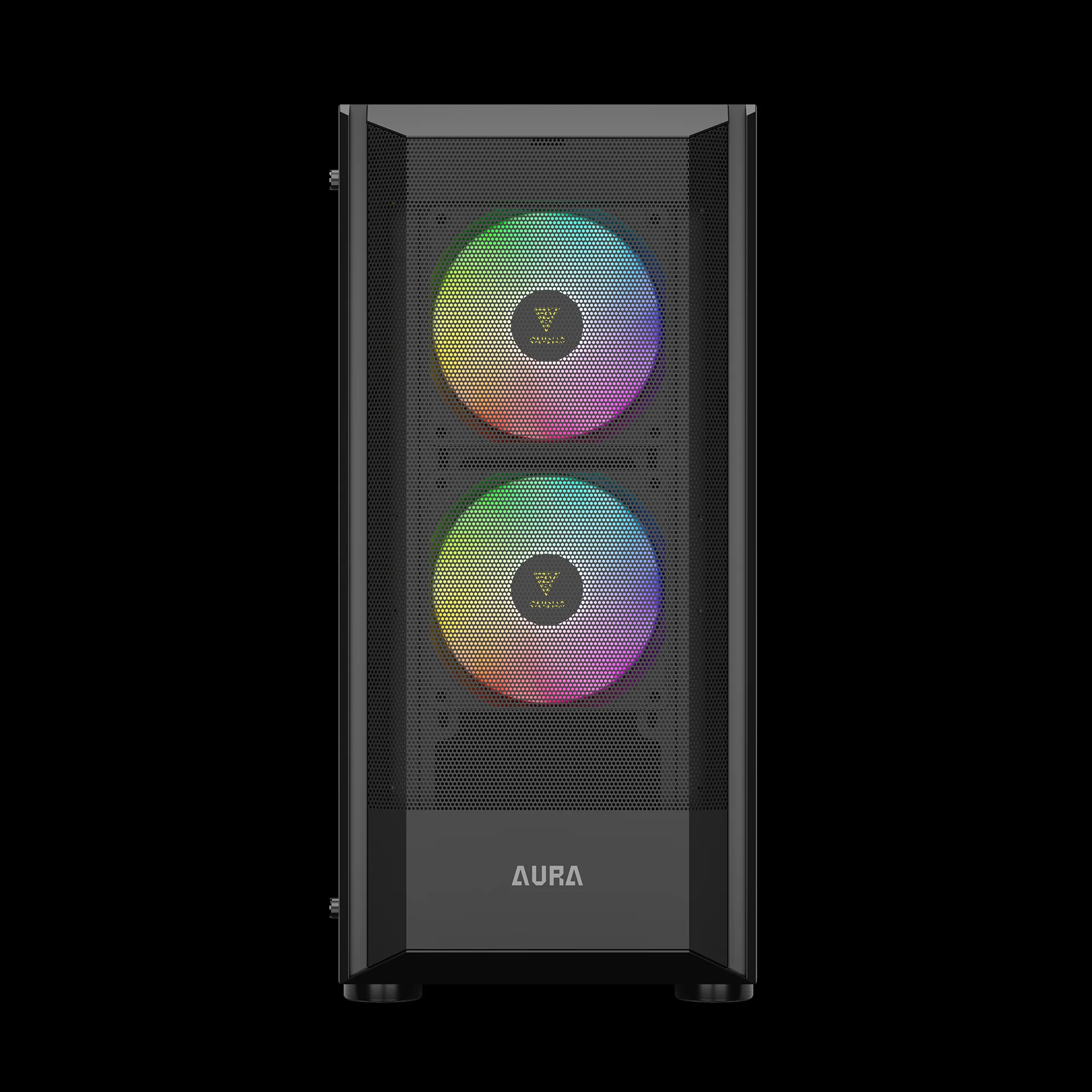 GAMDIAS AURA GC6 ARGB Black Mid Tower Cabinet with Mesh Design & RGB Fans - Image 5