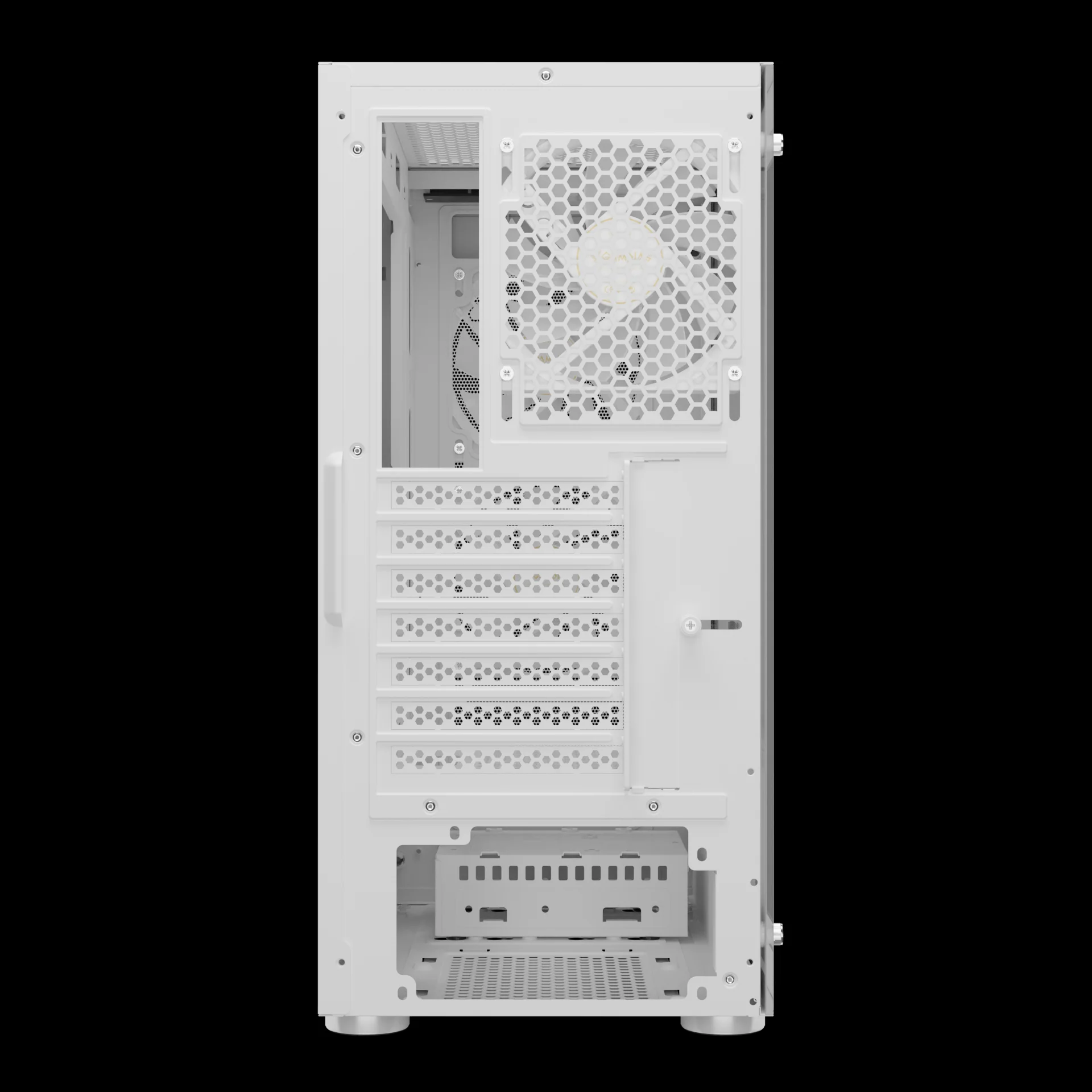 GAMDIAS AURA GC6 WH ARGB Mid Tower Gaming Case with Front Mesh & Pre installed Fans - Image 9