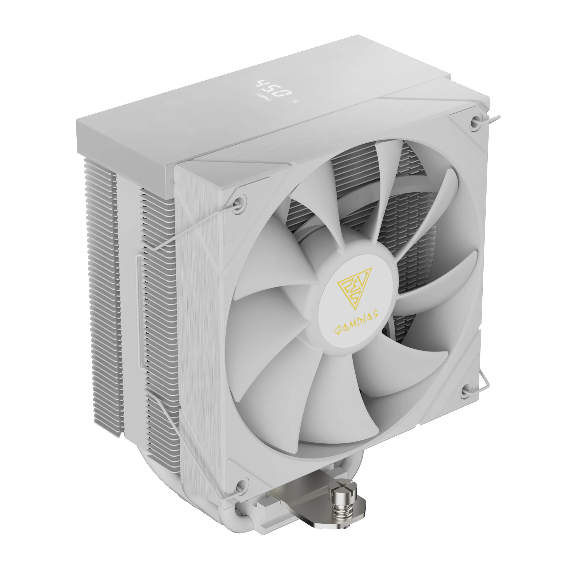 GAMDIAS BOREAS M2-51D WH White-120mm CPU Air Cooler with Digital Display & 5 Copper Heat Pipes