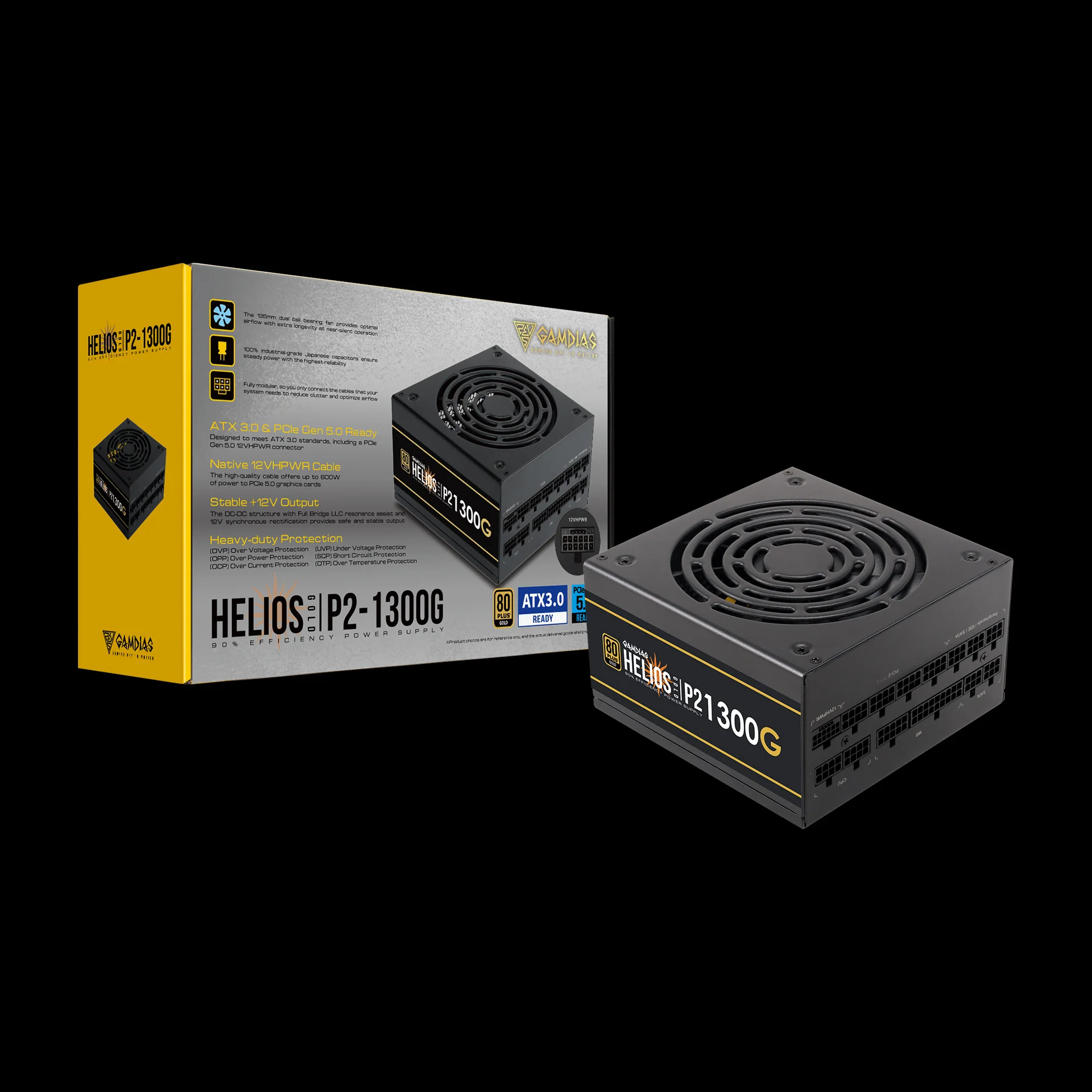GAMDIAS HELIOS P2-1300G Reliable 1300W PSU for High Performance Gaming Builds - Image 10