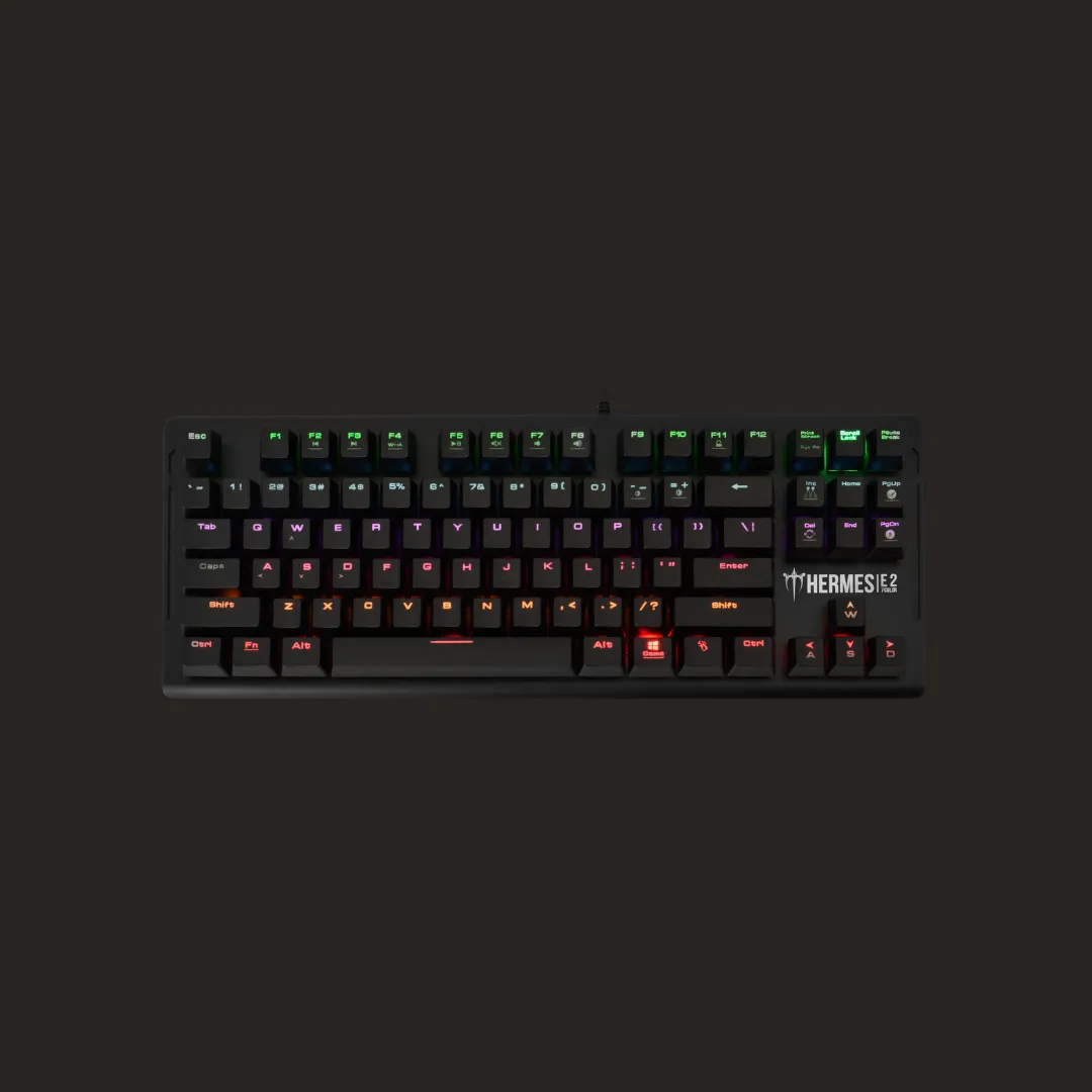 Gamdias HERMES E2 7 COLOR Mechanical Keyboard 50M Lifecycle Blue/Brown/Red/Black Switches 370x140x30mm 675g