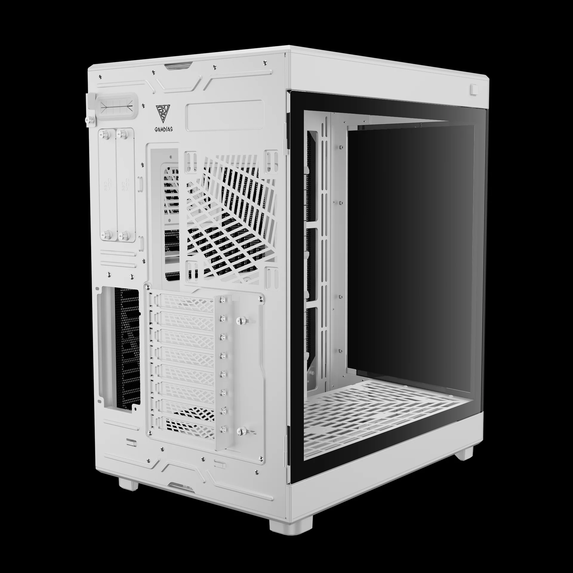 GAMDIAS NESO P1 White Full Tower Case with Panoramic Glass & High Fan Support - Image 11