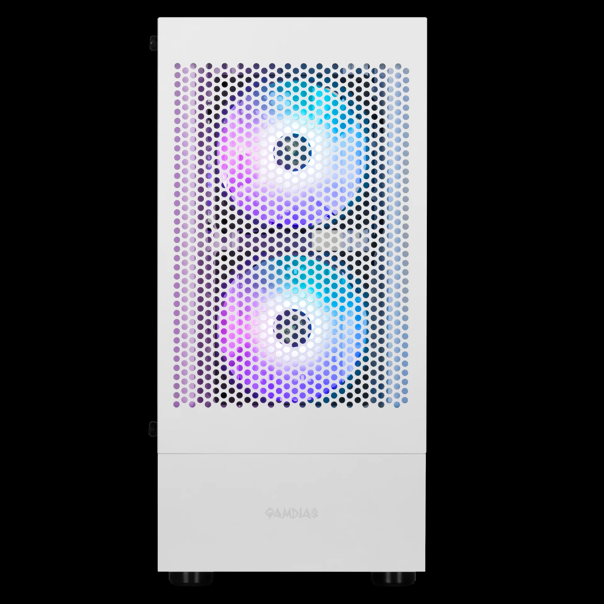 GAMDIAS TALOS E3 Mesh White Mid Tower Case with ARGB Fans & Front Mesh - Image 3