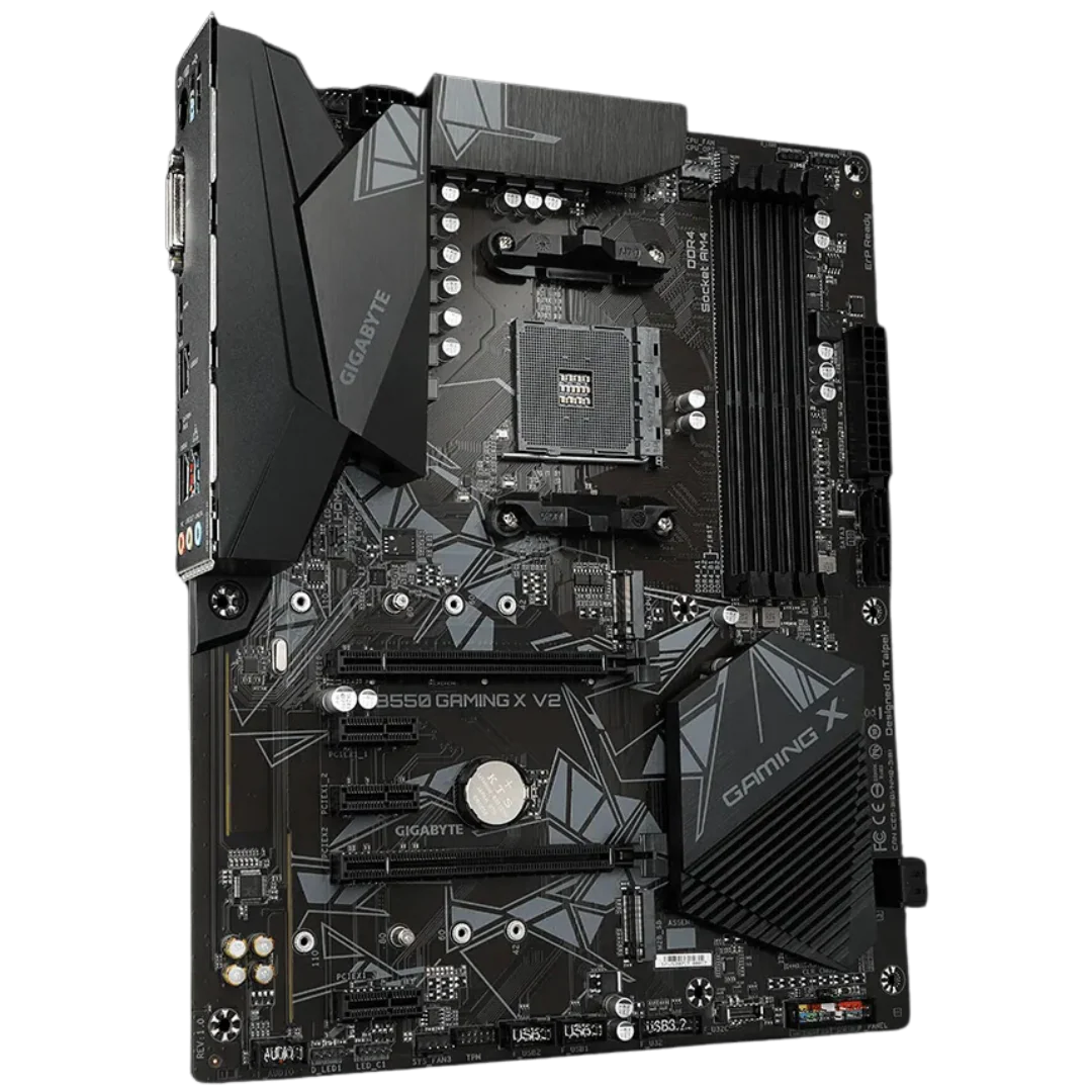 GIGABYTE B550 GAMING X V2 ATX Motherboard, AMD Socket AM4, Support for AMD Ryzen™ 5000/4000/3000 Series, DDR4 4733(O.C.), PCIe 4.0, USB 3.2 Gen 2, Q-Flash Plus, Support for Windows 11