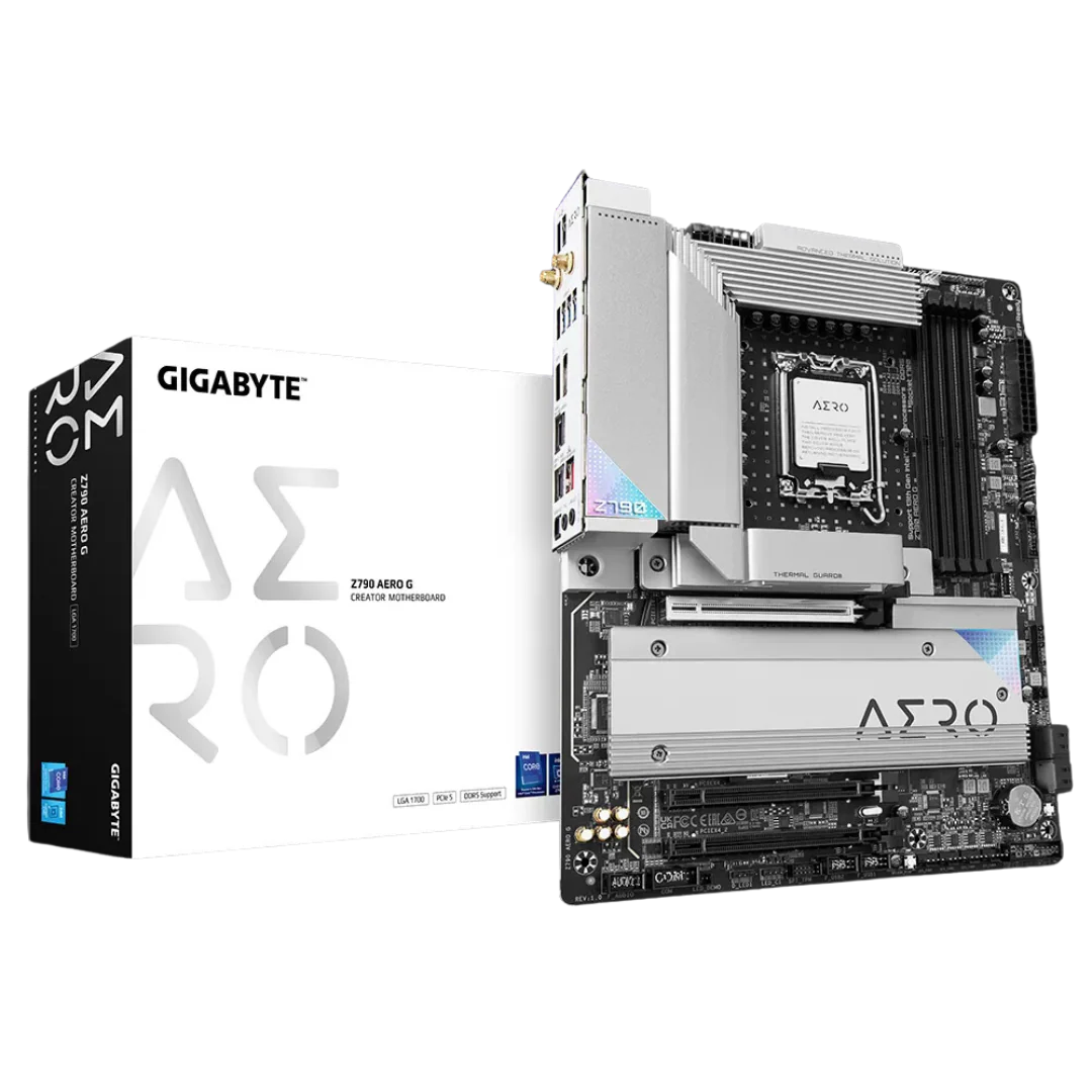 Gigabyte Z790 Aero G (Wi-Fi) ATX Motherboard - Intel Z790 Express Chipset, DDR5 7600(O.C.), HDMI 2.1, Intel Wi-Fi 6E AX211, PCIe 4.0, USB 3.2 Gen 2x2