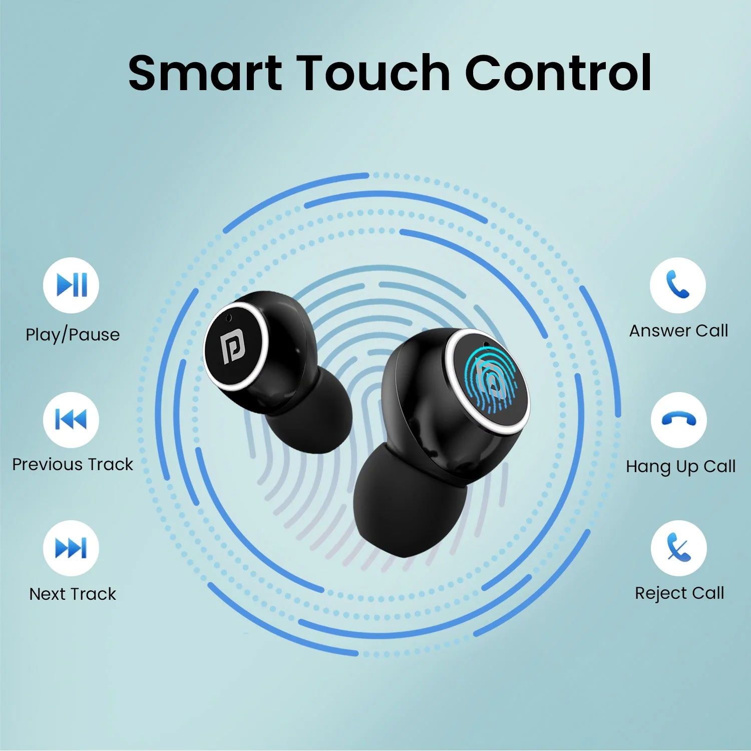 PORTRONICS Harmonics Twins S13 24 Hour Playtime | Touch Control | Low Latency | Type C Fast Charging - Image 34
