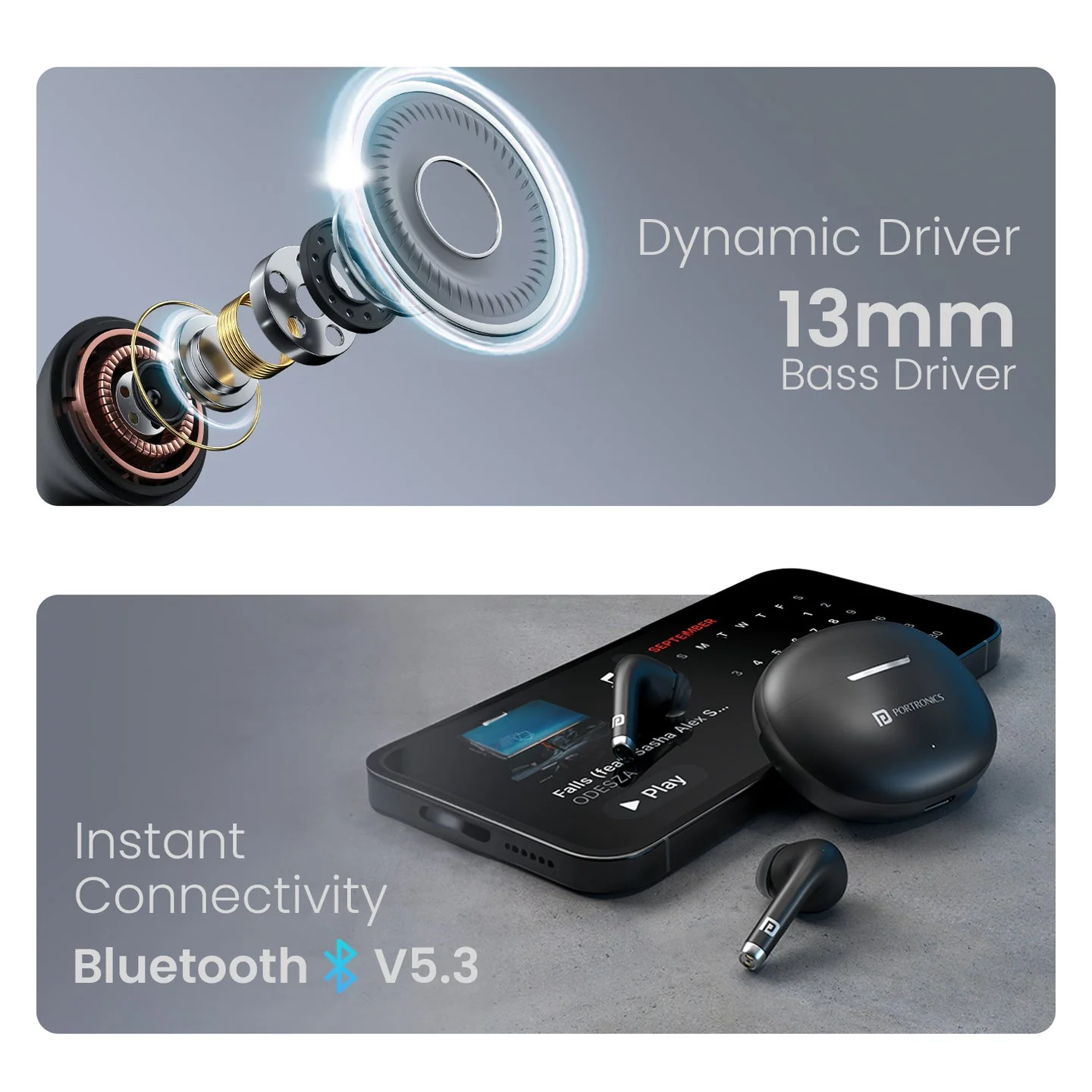 PORTRONICS Harmonics Twins S19 | Unique Earbuds Design | Game/Music Mode | Touch Control | Type C Fast Charging - Image 10