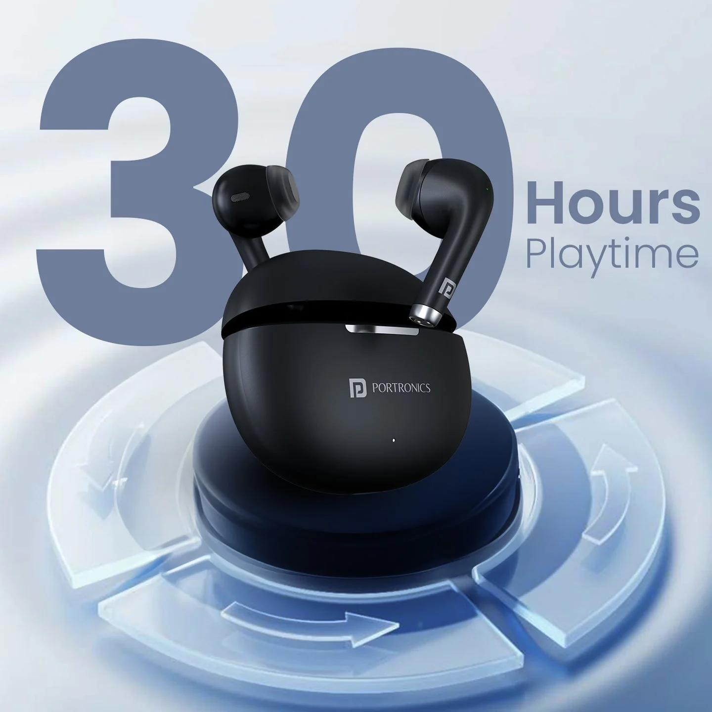 PORTRONICS Harmonics Twins S19 | Unique Earbuds Design | Game/Music Mode | Touch Control | Type C Fast Charging - Image 21