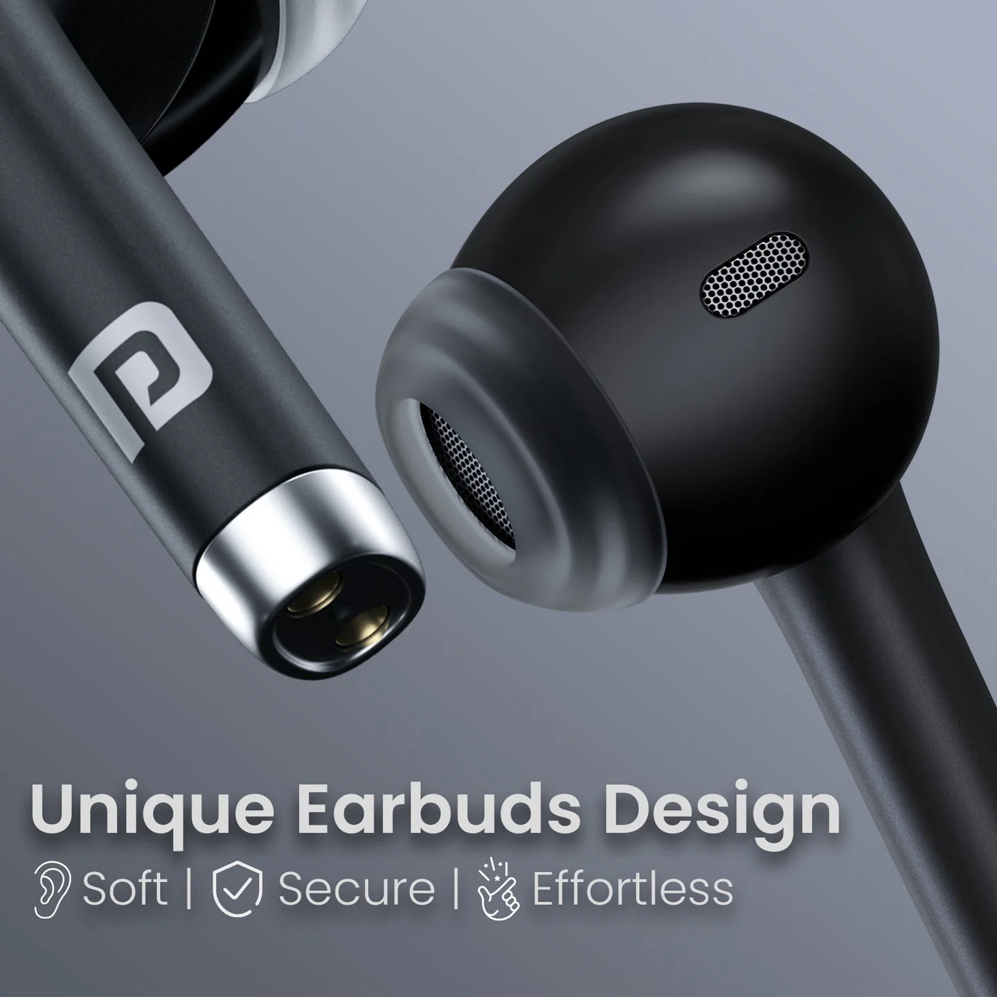 PORTRONICS Harmonics Twins S19 | Unique Earbuds Design | Game/Music Mode | Touch Control | Type C Fast Charging - Image 4