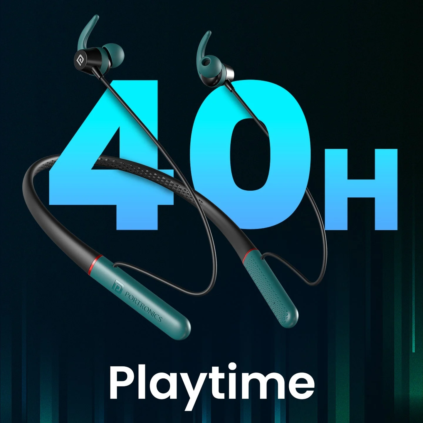 PORTRONICS Harmonics X2 Wireless Stereo Headset 40 Hour Playtime | Inline Control | Dual Pairing | HD Mic - Image 16