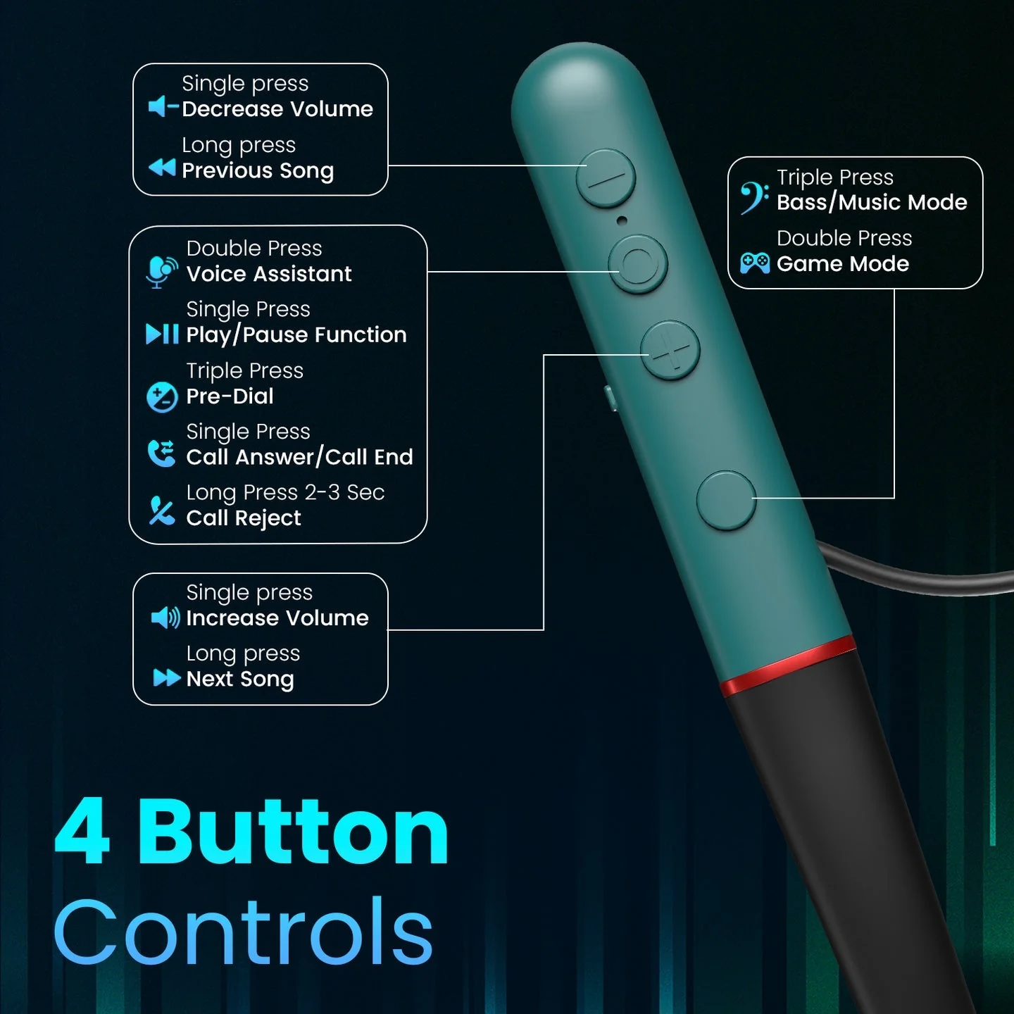 PORTRONICS Harmonics X2 Wireless Stereo Headset 40 Hour Playtime | Inline Control | Dual Pairing | HD Mic - Image 21
