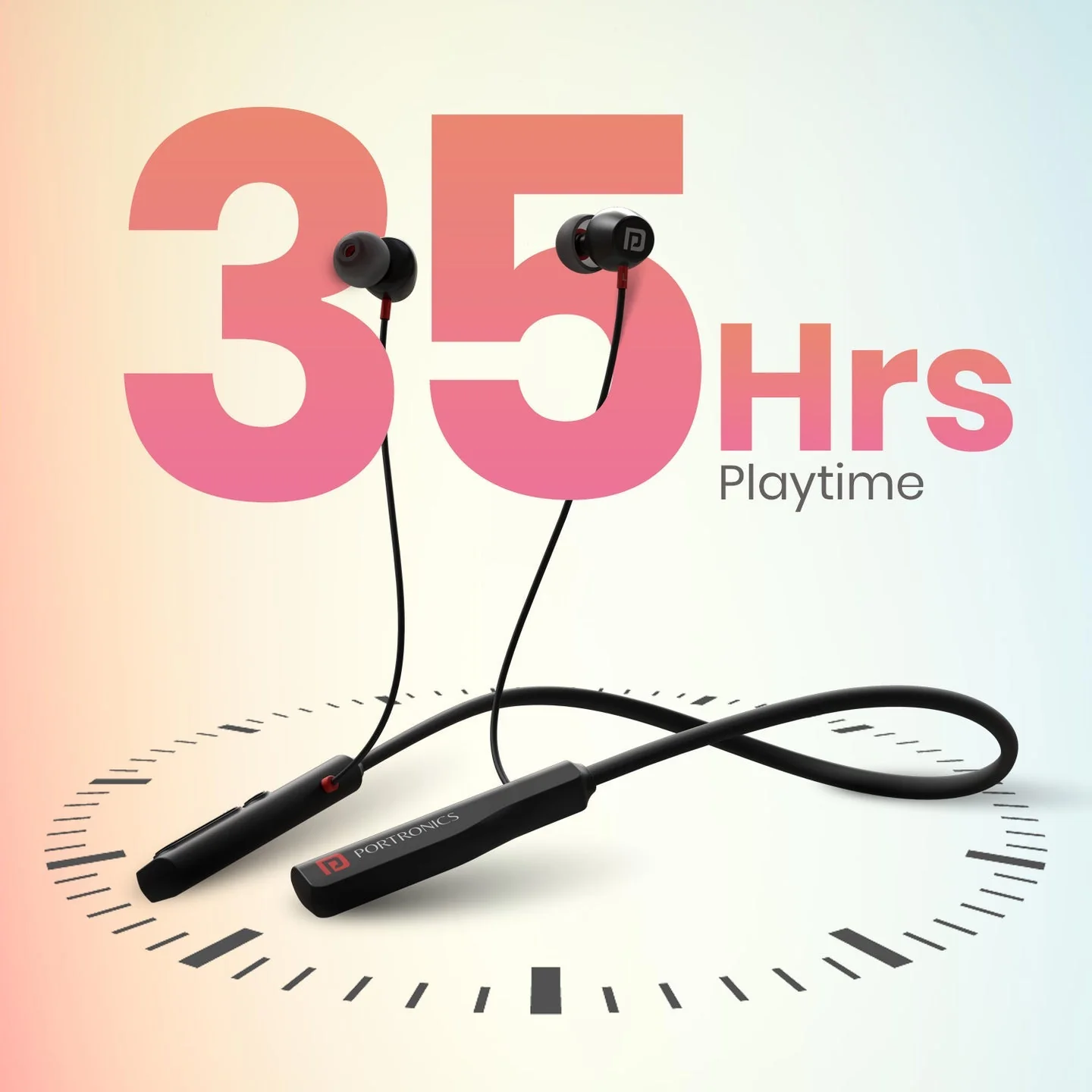 PORTRONICS Harmonics Z11 35 Hour Playtime | 10mm Dynamic Driver | Magnetic Earbuds | Type C Fast Charging - Image 2