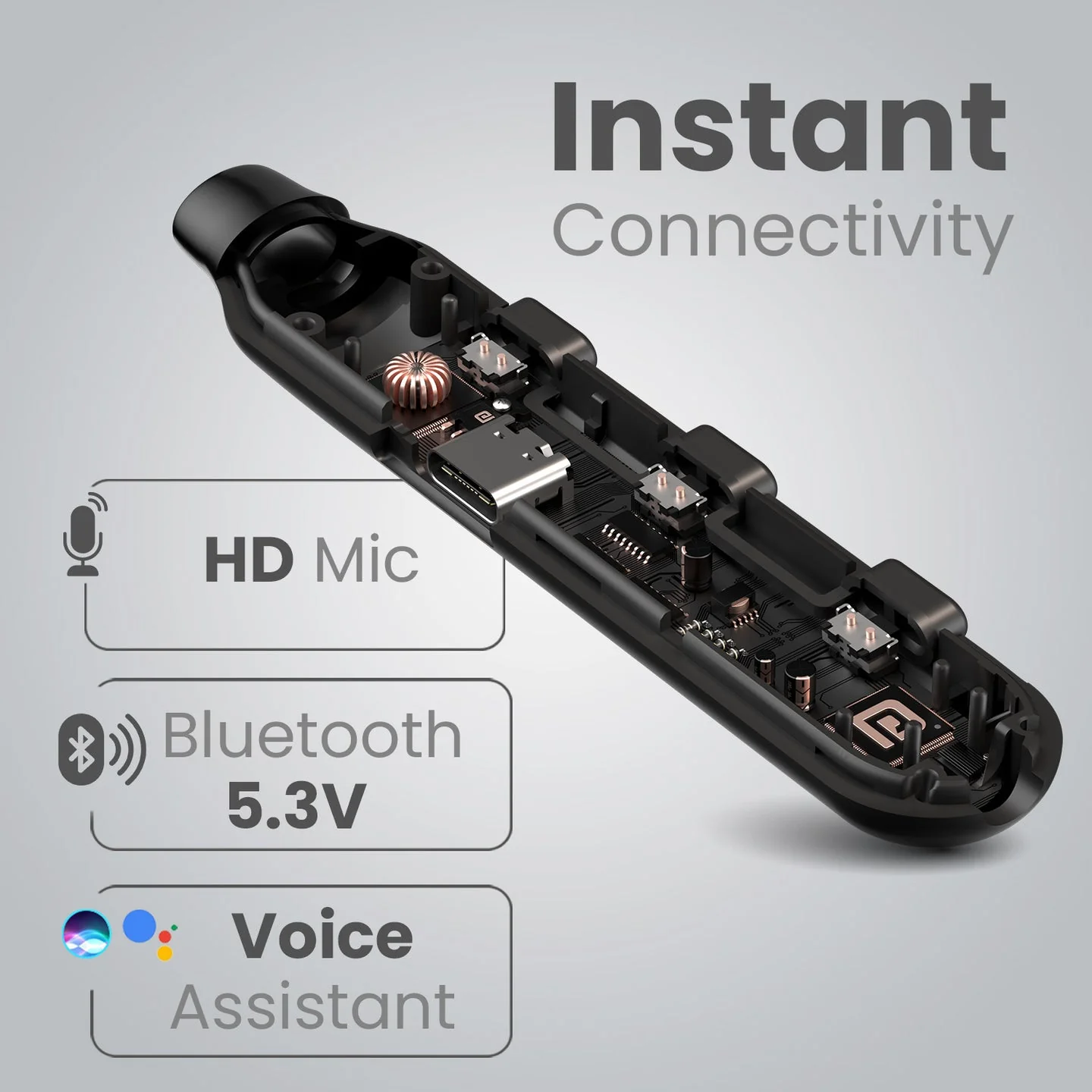 PORTRONICS Harmonics Z8 Wireless Stereo Headset with LED Battery Display | 40 Hour Playtime | Game/Music Mode | Type C Fast Charging - Image 4