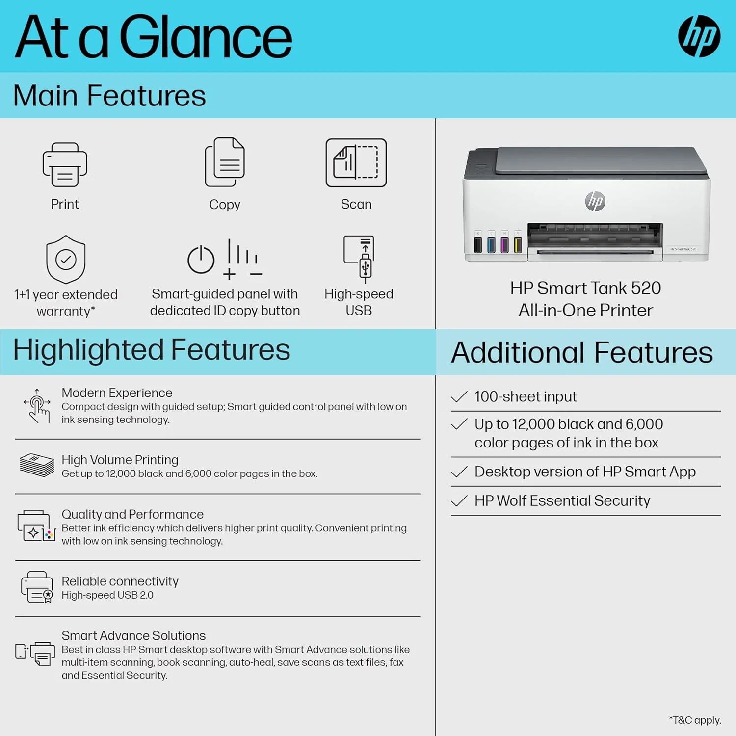 HP 520 Ink Tank PSC MFP | Print, Copy and Scan for Home and Office - Image 3