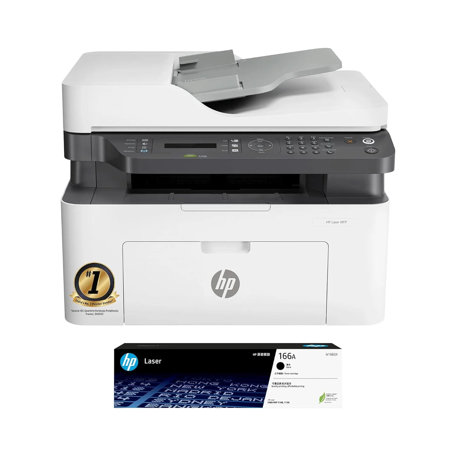 HP Laser 1188FNW MFP ADF Printer | Print, Copy, Scan and Fax for Home and Office