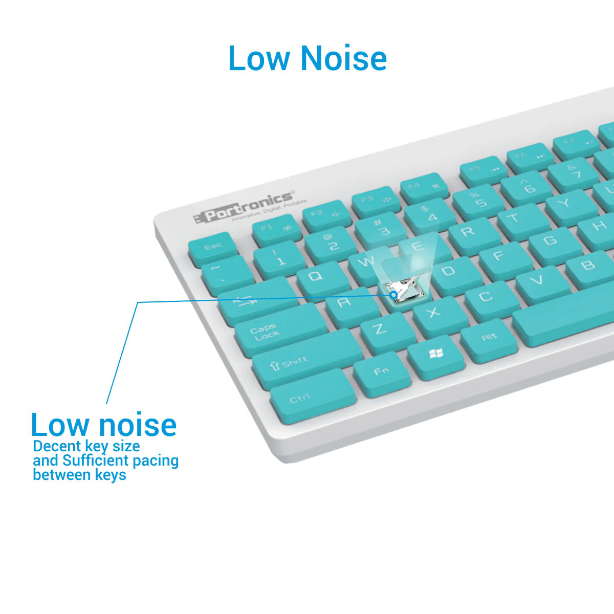 PORTRONICS Key 2 Combo Multimedia Wireless Keyboard & Mouse 2.4 GHz Wireless | Tenkeyless Size | Single USB Receiver | High-Precision Mouse - Image 17