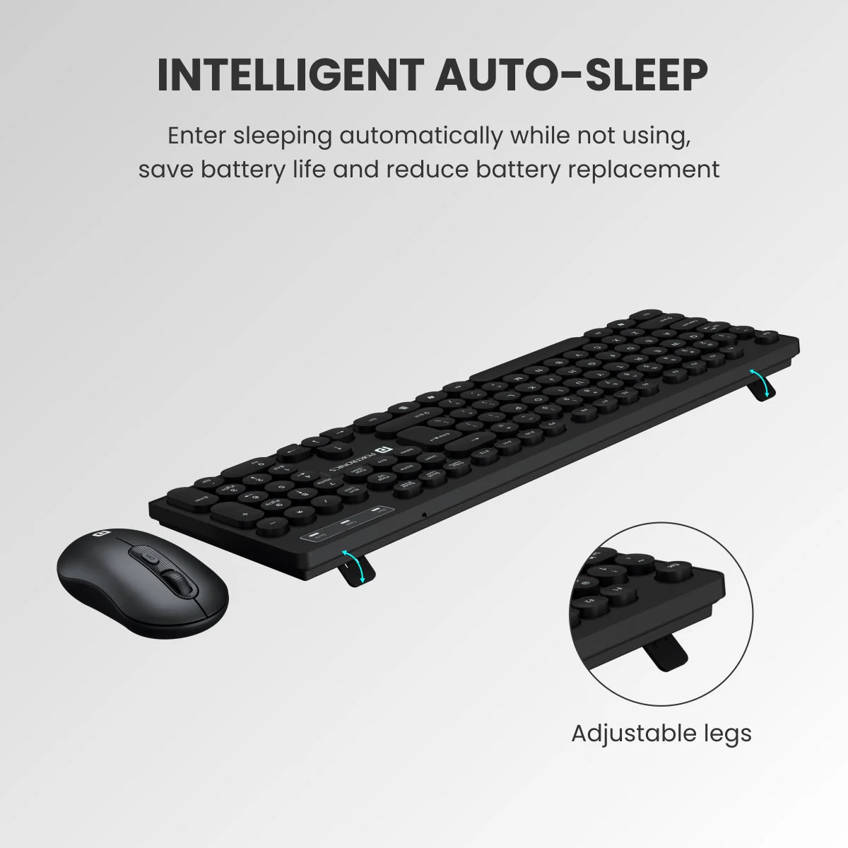 PORTRONICS Key 6 Combo Wireless Keyboard & Mouse | 2.4 GHz Wireless | Adjustable DPI Mouse | Full-Layout Keyboard | Round Keycaps - Image 11