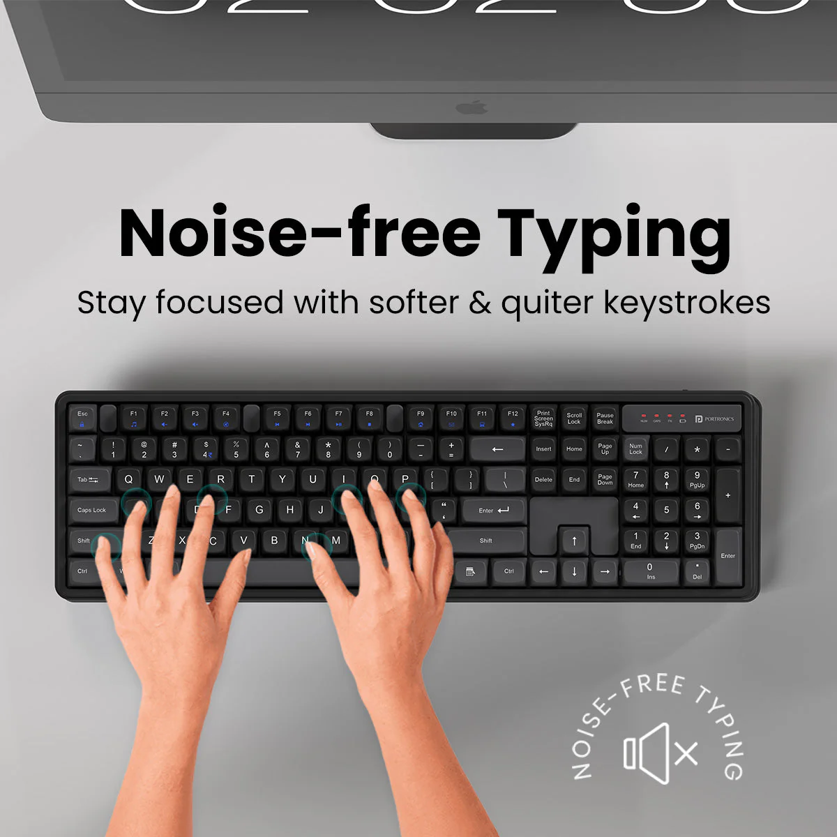 PORTRONICS Key 9 Combo Wireless Keyboard & Mouse Combo | Wireless Receiver | Noise-free Typing | Ergonomic Mouse | Adjustable DPI - Image 4