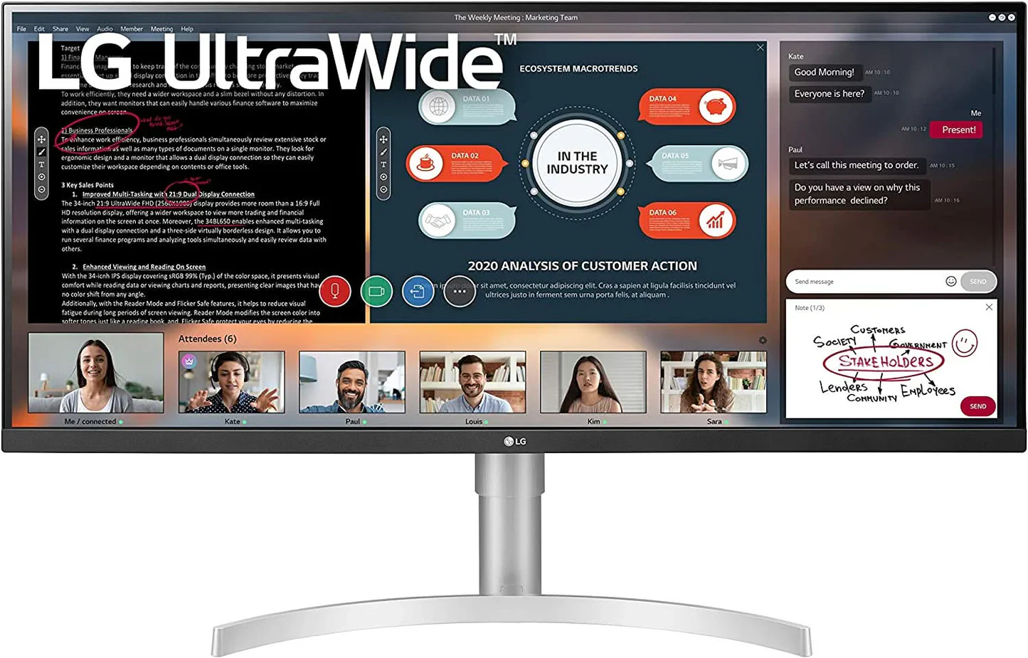 LG UltraWide 34WN650W 34" FHD IPS/HDR10/75Hz/sRGB 90% Gaming Monitor