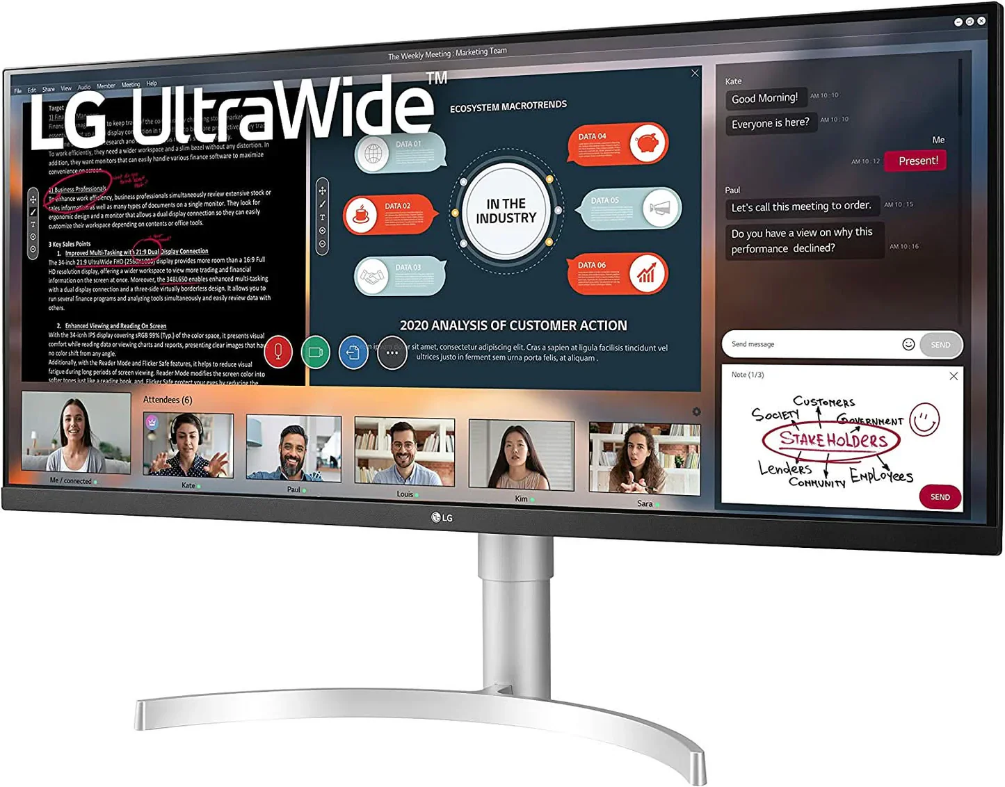 LG UltraWide 34WN650W 34" FHD IPS/HDR10/75Hz/sRGB 90% Gaming Monitor - Image 2