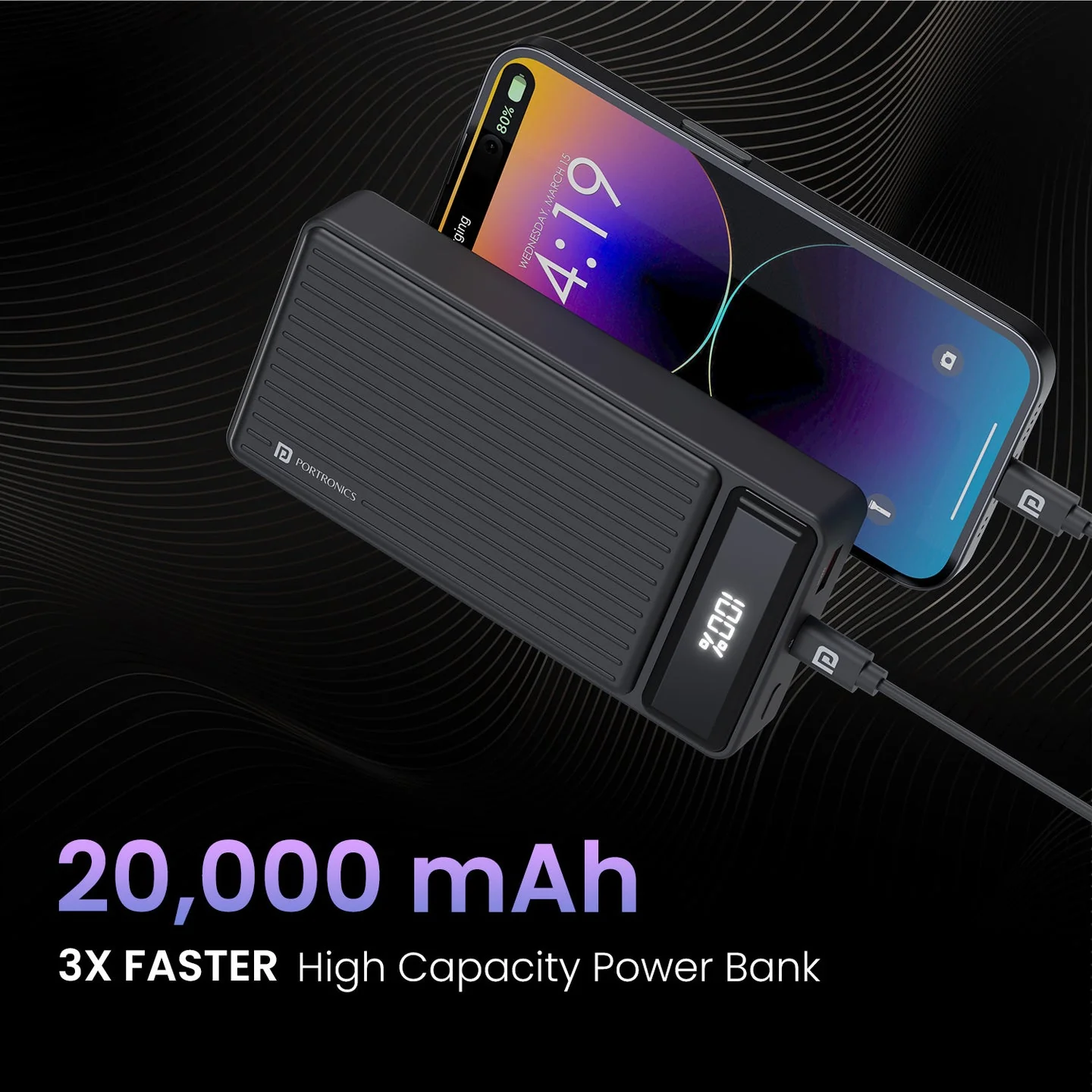 PORTRONICS Luxcell B 20 K Powerbank 22.5 Watt High-Speed Charging | LED Battery Indicator | Type C port - Image 18