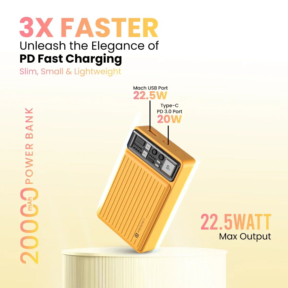 PORTRONICS Luxcell Mini 20K Powerbank | 22.5W Max Output |20000 mAh Small Size |Type C PD Output |Type C Input - Image 4