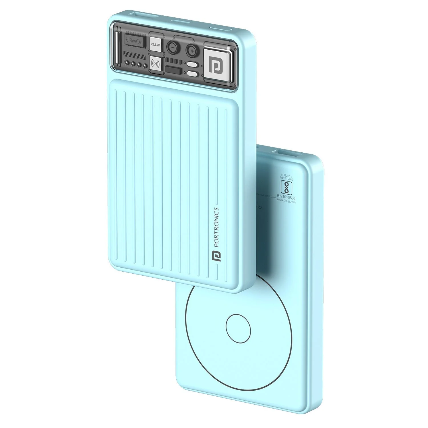 PORTRONICS Luxcell Wireless Mini 10K Powerbank MagSafe Wireless Charging | Dual Port Fast Charge | LED Battery Indicator | Sleek and Compact - Image 7