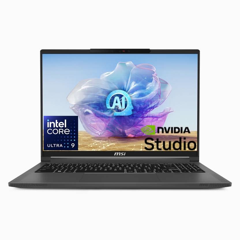 MSI Creator 16 Studio AI Gaming Laptop Intel Core Ultra 9 185H Processor, RTX 4080, 32x2GB, 2TB SSD, 16" UHD+, 16 AI Studio A1VHG-058IN