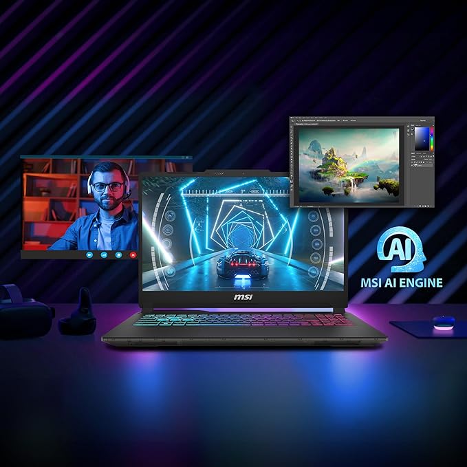 MSI Cyborg 15 AI Gaming Laptop Intel Core Ultra 7 155H processor, RTX 4060-8GB, 16GB, 1TB SSD, 15.6" FHD, A1VFK-049IN - Image 4