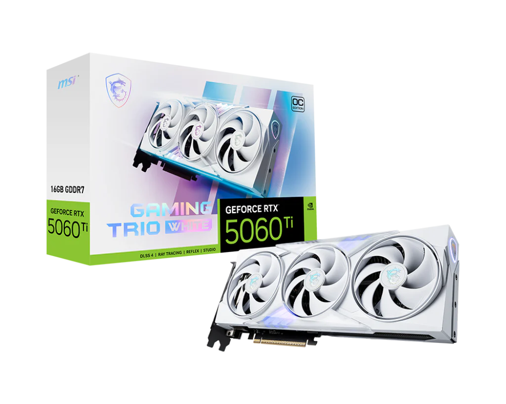 MSI GeForce RTX 5060 Ti 16G GAMING TRIO OC White Graphics Card
