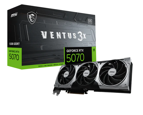 MSI GeForce RTX 5070 12G VENTUS 3X OC GDDR7 Graphics Card