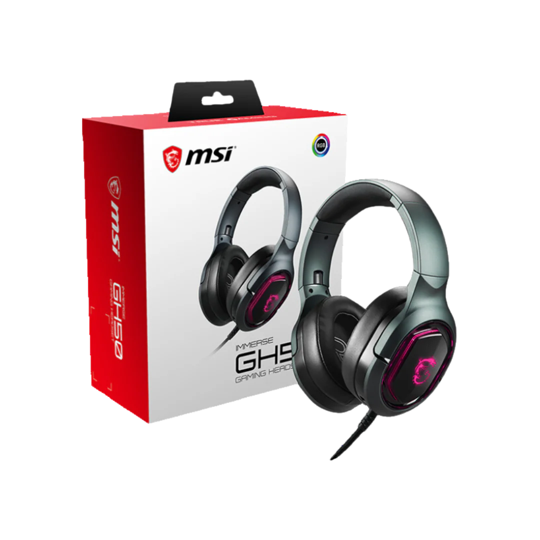 MSI Immerse GH50 Gaming Headset - 20Hz~20KHz, 109 dB Â± 3 dB, 32 ohm Â± 15%, 100 Hz~10 kHZ, -36 dB Â± 3 dB