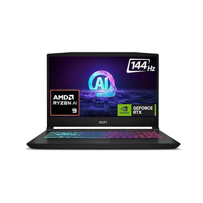 MSI Katana A15 AI Gaming Laptop AMD RYZEN 9 8945HS Processor, NVIDIA GeForce RTX 4070, 8x2GB, 1TB SSD, 15.6" FHD, A15 AI B8VG-440IN