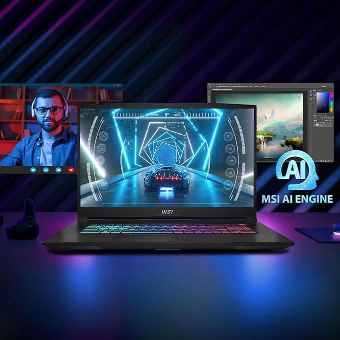 MSI Katana A17 AI Gaming Laptop Ryzen 9 8945HS Processor, RTX 4050, 8x2GB, 1TB SSD, 17.3" FHD, A17 AI B8VE-884IN - Image 3