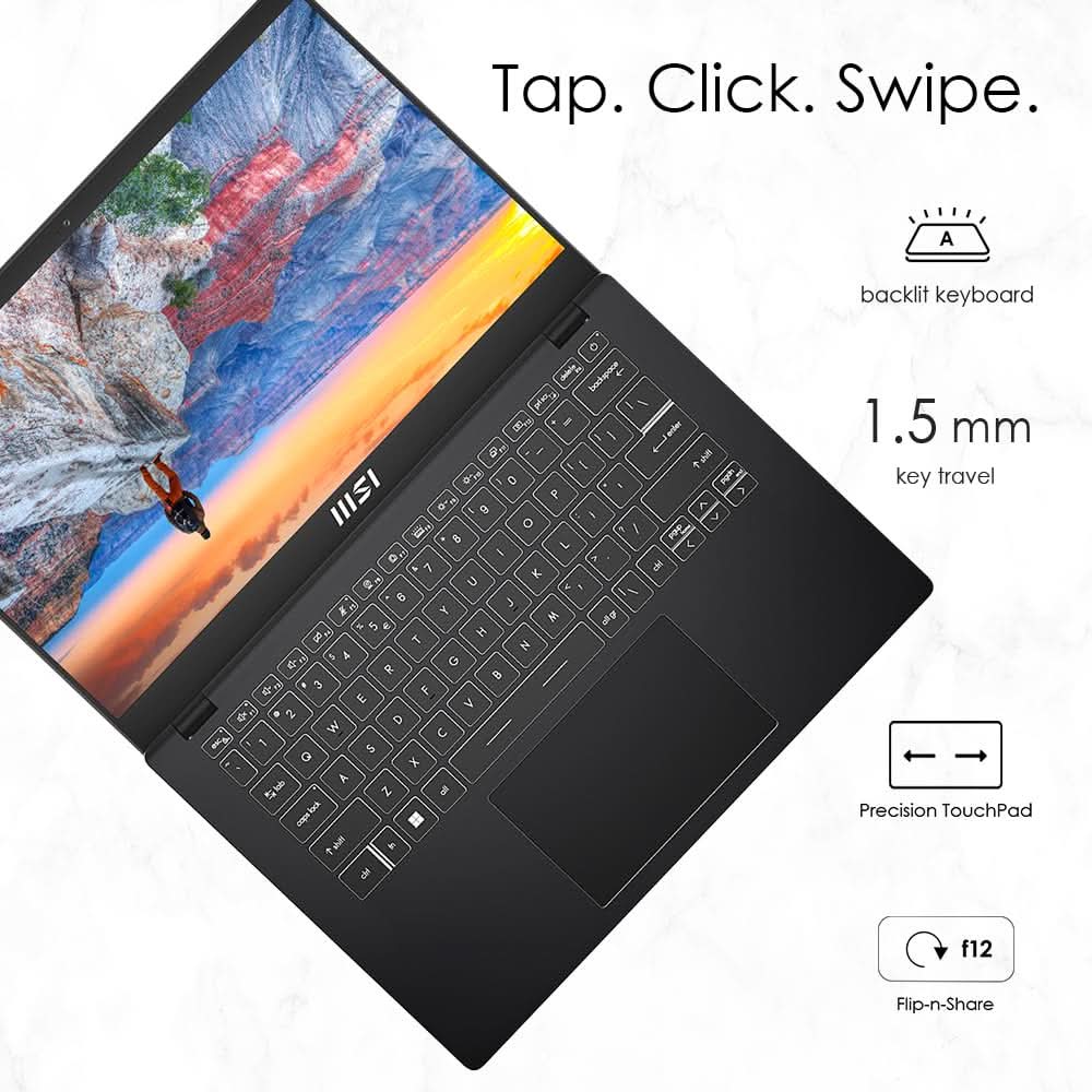 MSI Modern 14 Gaming Laptop Intel Core i3-1315U processor, Intel UHD Graphics, 8GB, 512GB SSD, 14" FHD, 14 C13M-115IN