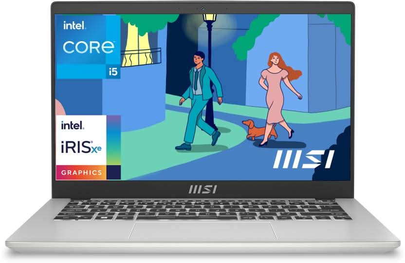 MSI Modern 14 Gaming Laptop Intel Core i5-1235U processor, Iris Xe Graphics, 8GB, 512GB SSD, 14" FHD, 14 C12MO-1021IN