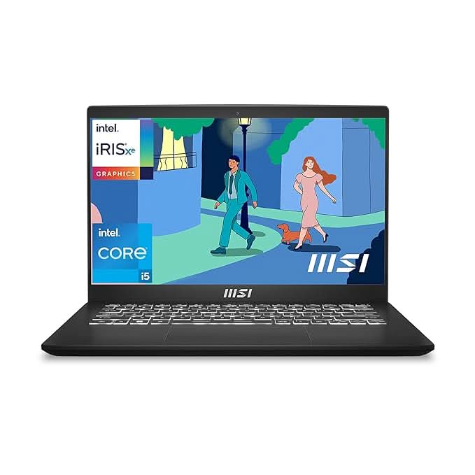 MSI Modern 14 Gaming Laptop Intel Core i5-1235U processor, Iris Xe Graphics, 8GB, 512GB SSD, 14" FHD, 14 C12MO-1204IN