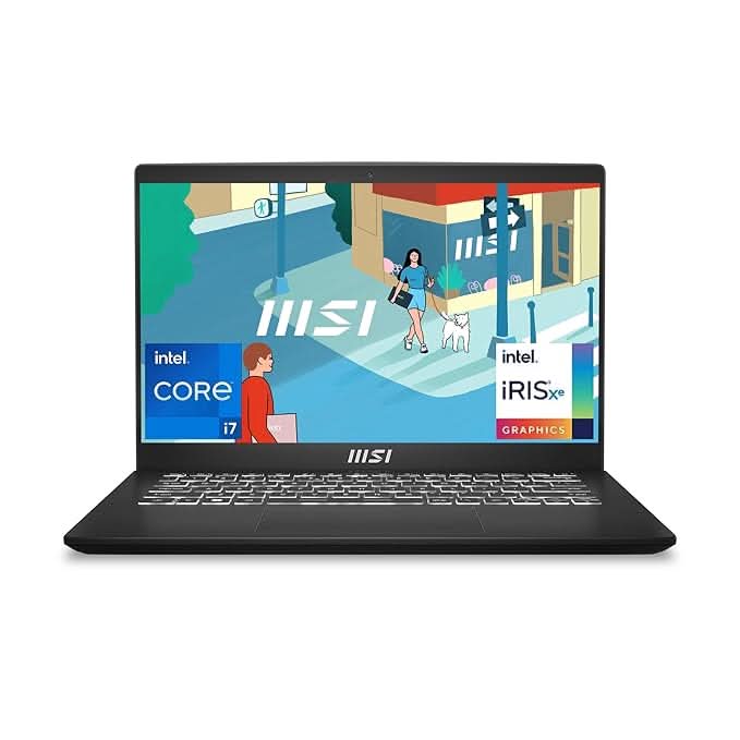 MSI Modern 14 Gaming Laptop Intel Core i7-1355U processor, Intel Iris Xe Graphics, 16GB, 512GB SSD, 14" FHD, 14 C13M-435IN