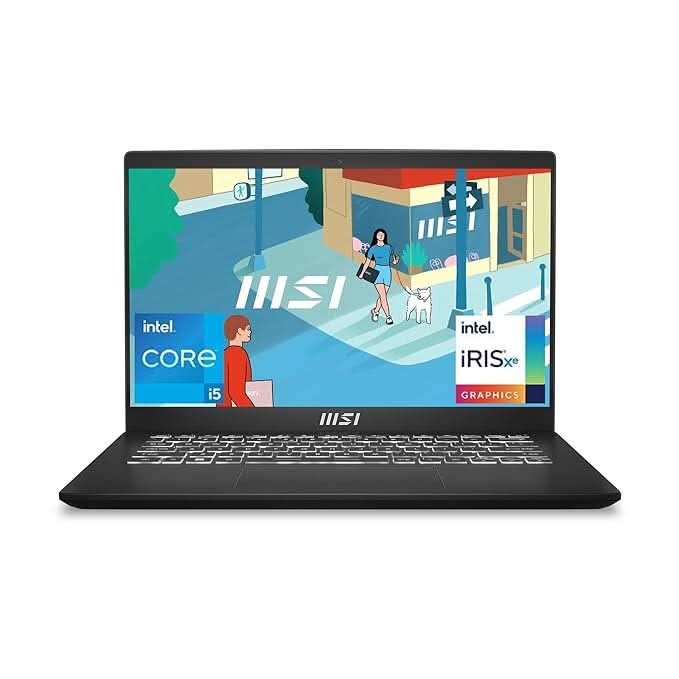 MSI Modern 14 Gaming Laptop Raptor Lake i5-1335U processor, Iris Xe Graphics, 8GB, 512GB SSD, 14" FHD, 14 C13M-437IN