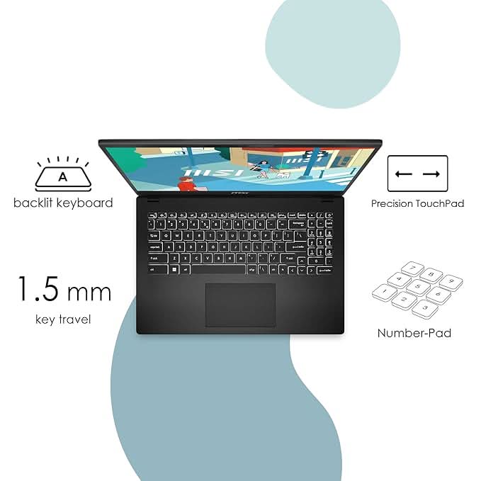 MSI Modern 15 H Gaming Laptop Intel Core i7-13700H processor, Iris Xe Graphics, 8x2GB, 1TB SSD, 15.6" FHD, 15 H C13M-217IN - Image 3
