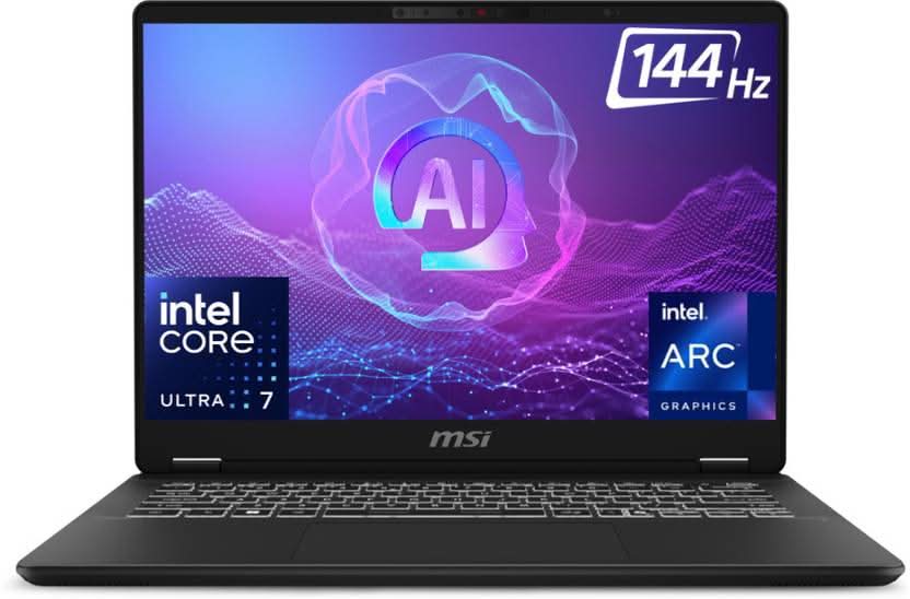 MSI Prestige 14 AI Evo Gaming Laptop Intel Core Ultra 7 255H Processor, Intel Arc Graphics, 16x2GB, 1TB SSD, 14" FHD+, 14 AI Evo C2HMG-087IN