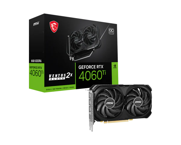 MSI RTX 4060 Ti Ventus 2X Black OC 8GB Graphics Card