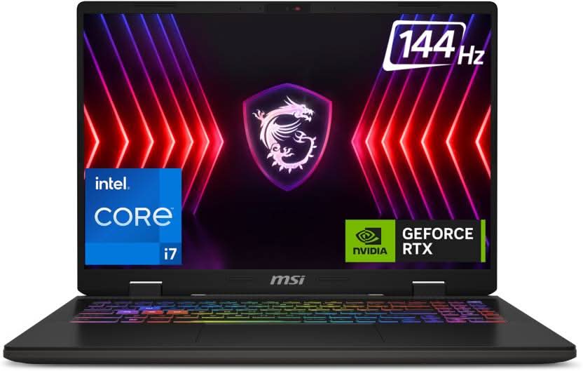MSI Sword 16 HX Gaming Laptop Intel Core i7-13700HX Processor, RTX 4060, 8x2GB, 1TB SSD, 16" FHD+, 16 HX B13VFKG-653IN