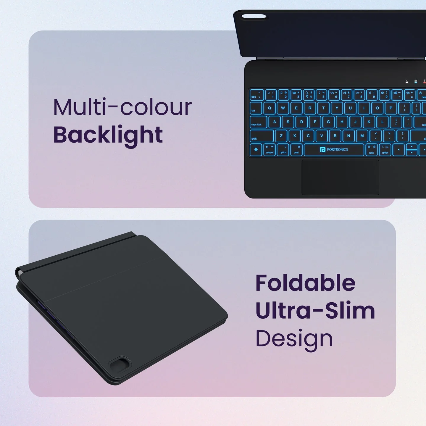 PORTRONICS Padmate Wireless Keyboard Case for ipad (10 Gen) | For iPad (10 Gen) | Touchpad | Rechargeable | Magnetic Attachment - Image 13