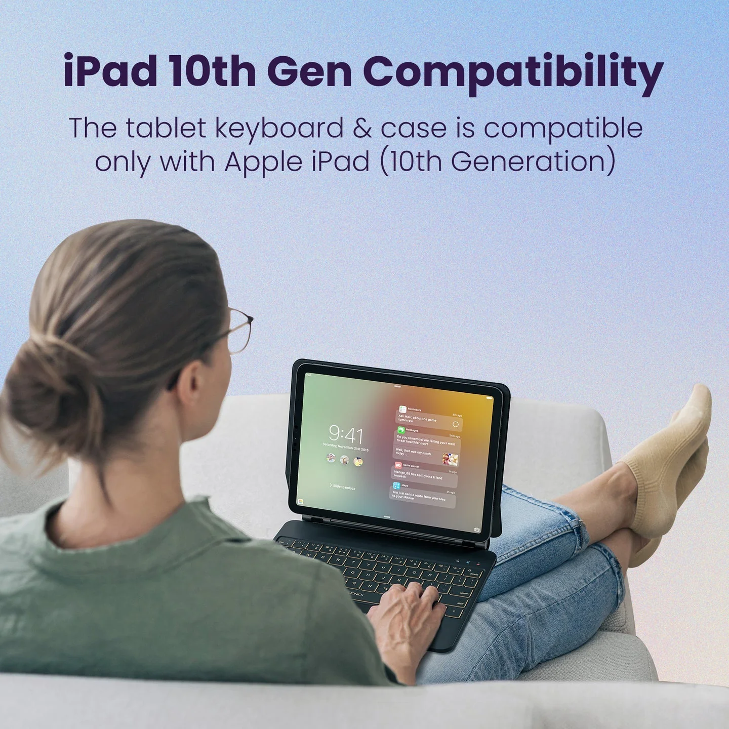 PORTRONICS Padmate Wireless Keyboard Case for ipad (10 Gen) | For iPad (10 Gen) | Touchpad | Rechargeable | Magnetic Attachment - Image 16