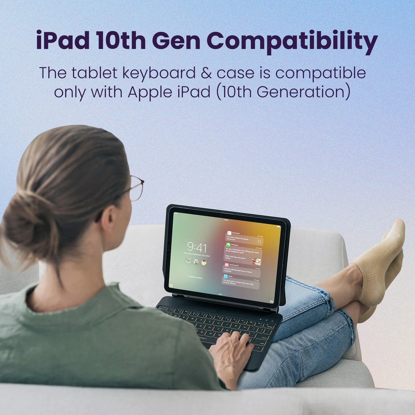 PORTRONICS Padmate Wireless Keyboard Case for ipad (10 Gen) | For iPad (10 Gen) | Touchpad | Rechargeable | Magnetic Attachment - Image 23
