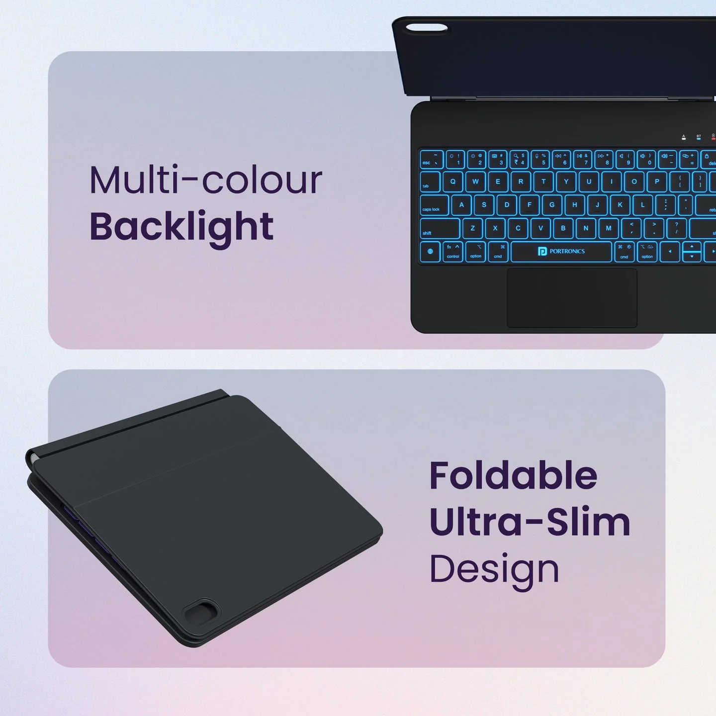 PORTRONICS Padmate Wireless Keyboard Case for ipad (10 Gen) | For iPad (10 Gen) | Touchpad | Rechargeable | Magnetic Attachment - Image 27