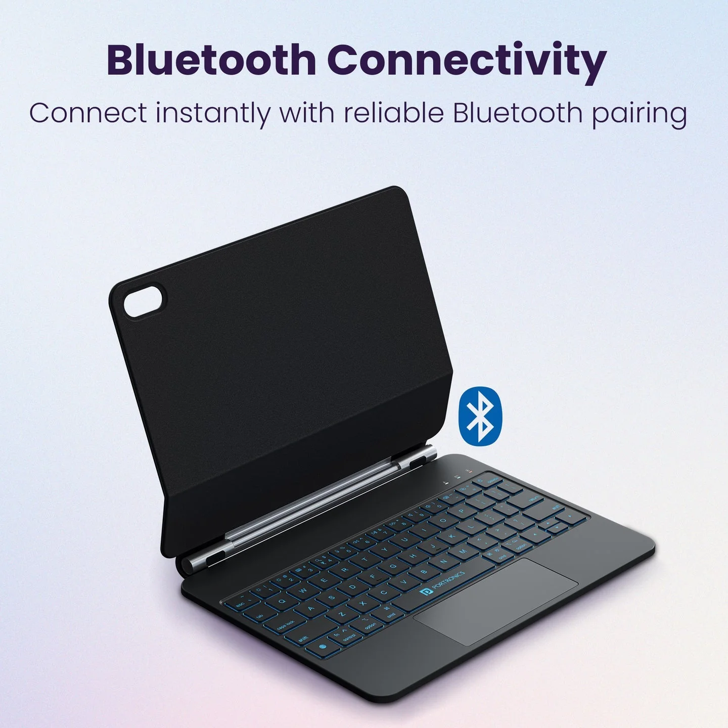 PORTRONICS Padmate Wireless Keyboard Case for ipad (10 Gen) | For iPad (10 Gen) | Touchpad | Rechargeable | Magnetic Attachment - Image 7